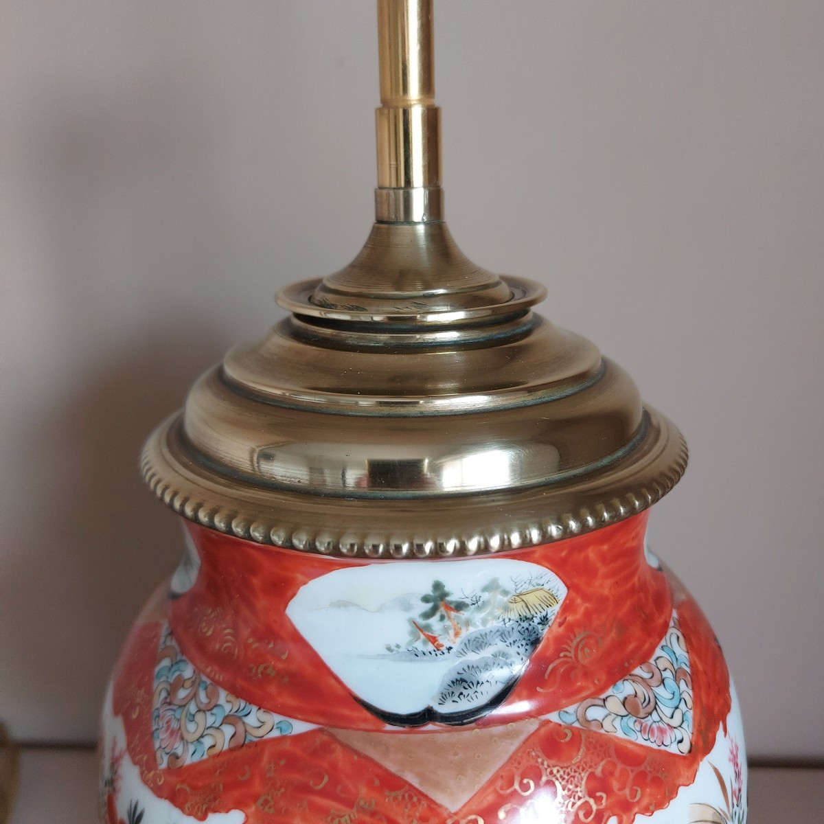 Lampe XIXème en porcelaine du Japon -photo-4