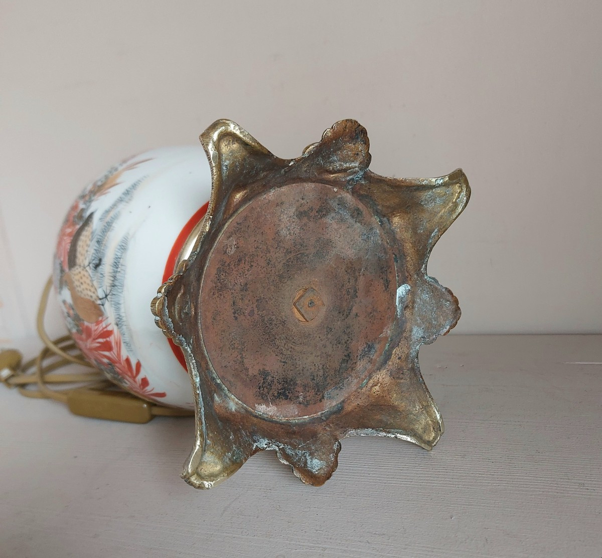 Lampe XIXème en porcelaine du Japon -photo-3