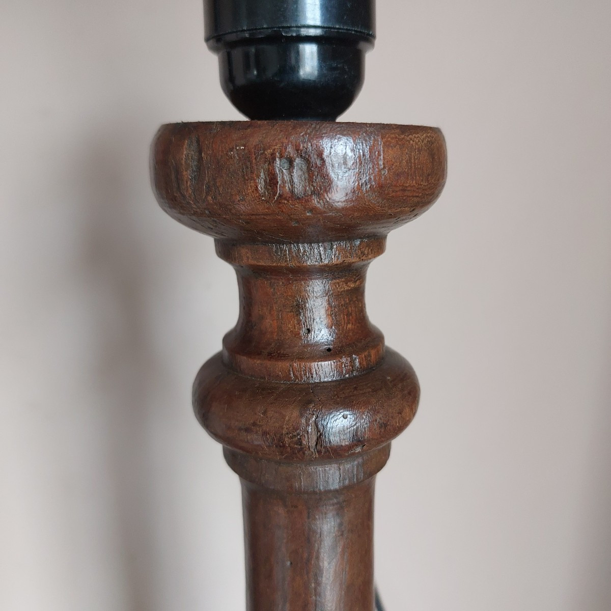 Paire de lampes en bois tourné -photo-2