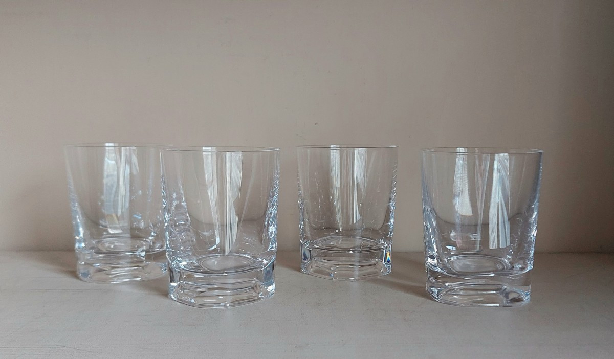 4 Sèvres Crystal Whisky Glasses 