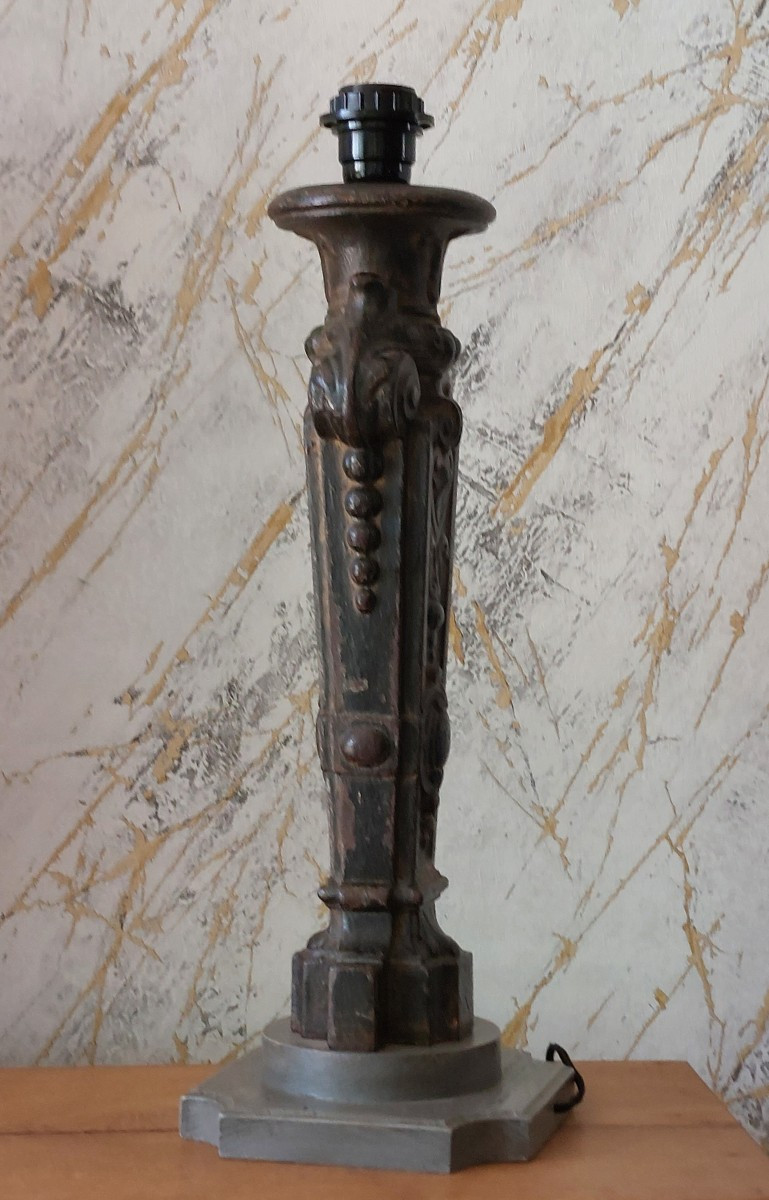 Pied de lampe en fonte -photo-2