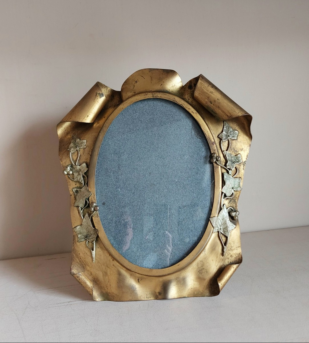 Cadre photo à verre bombé XIXème siècle 