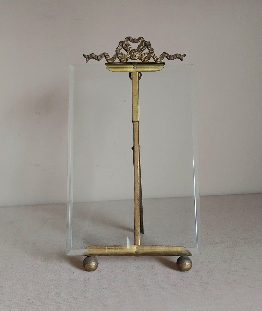 Cadre photo chevalet et verre biseauté 