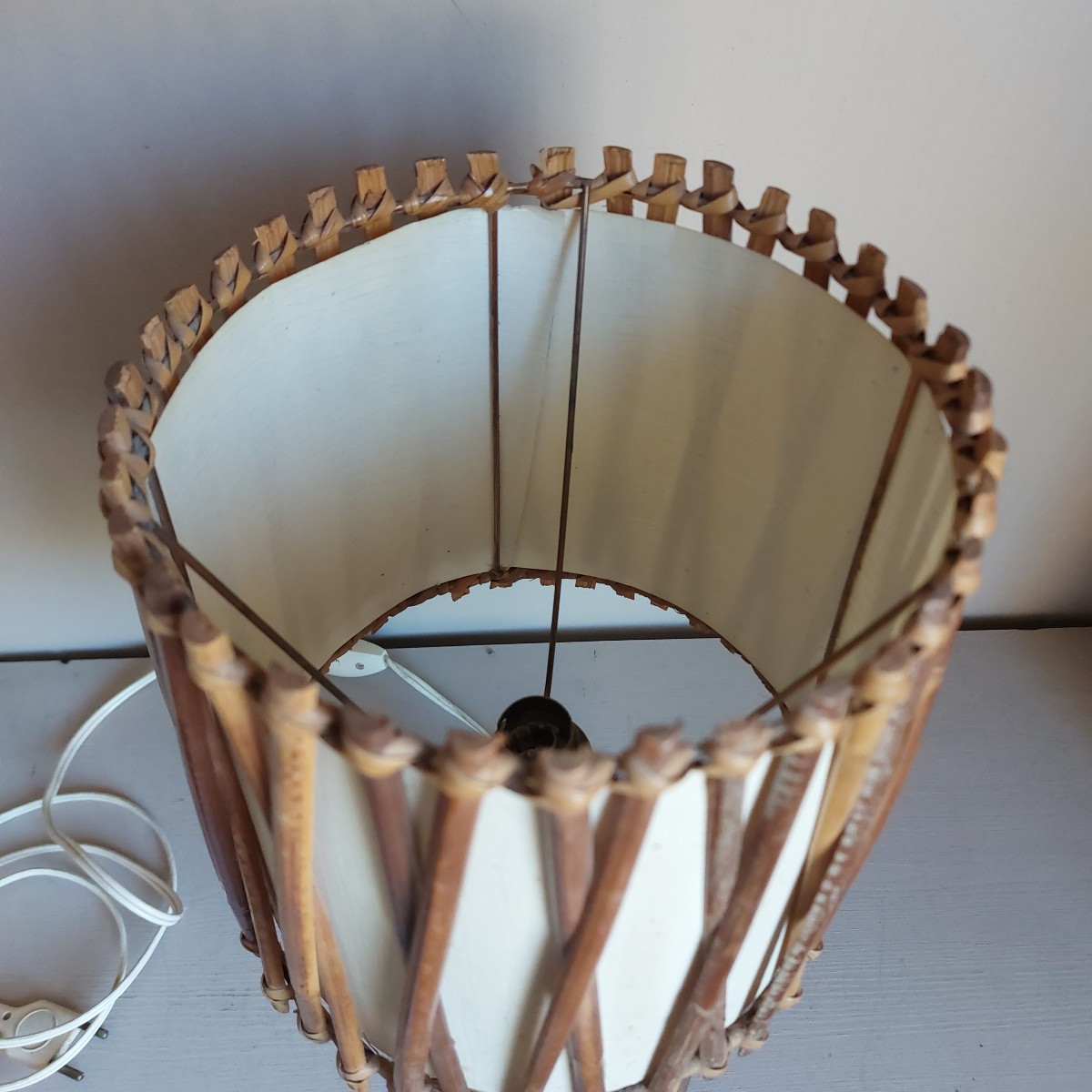 Lampe en bambou de Louis SOGNOT vers 1950-photo-3