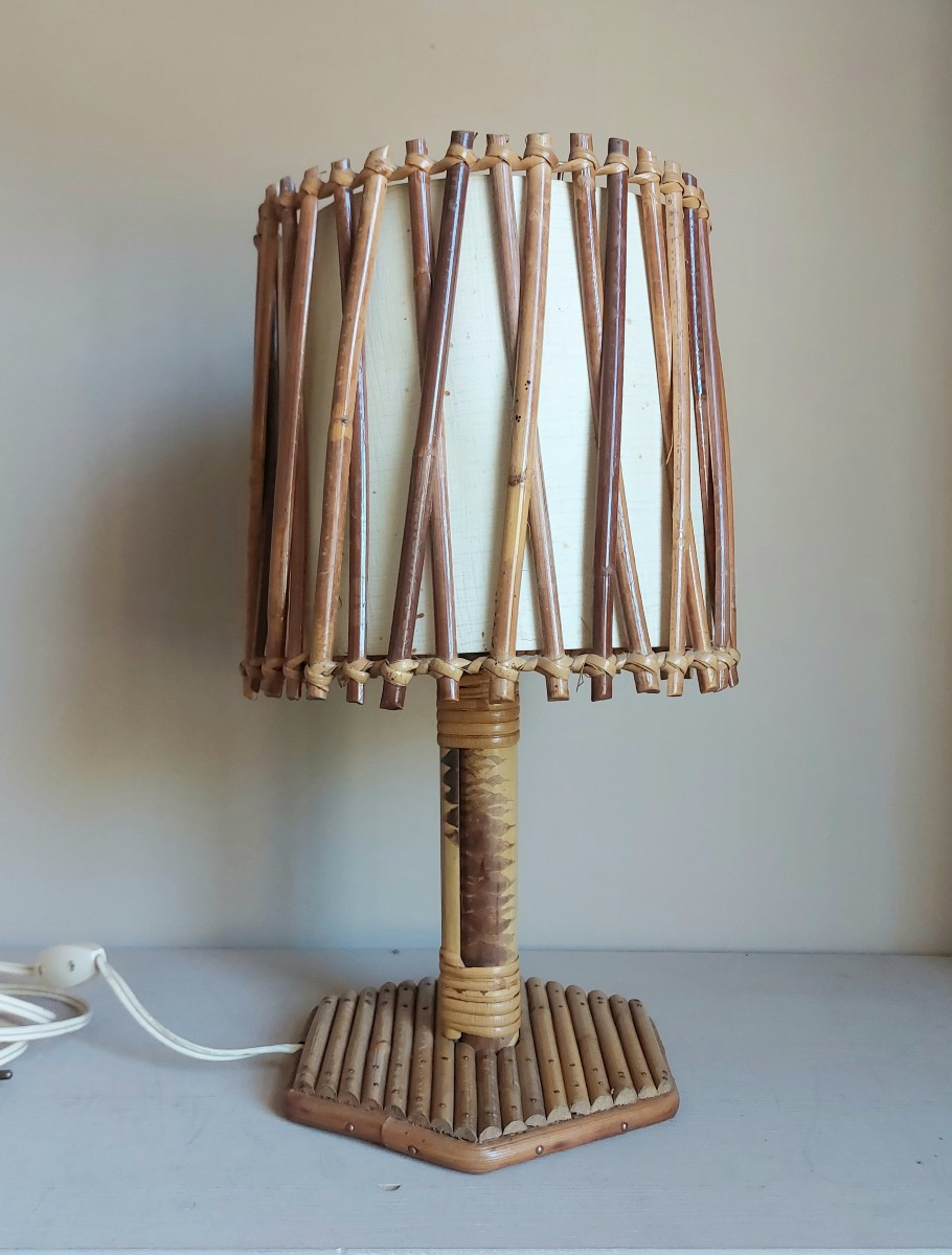 Lampe en bambou de Louis SOGNOT vers 1950
