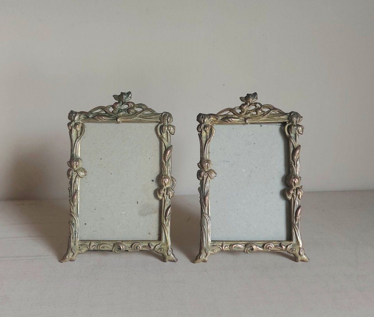 Paire de cadres photos Art Nouveau 