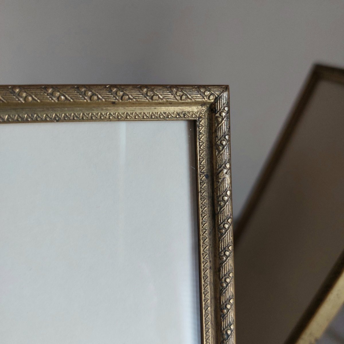 A Pair Of Gold-plated Brass Picture Frames. -photo-1