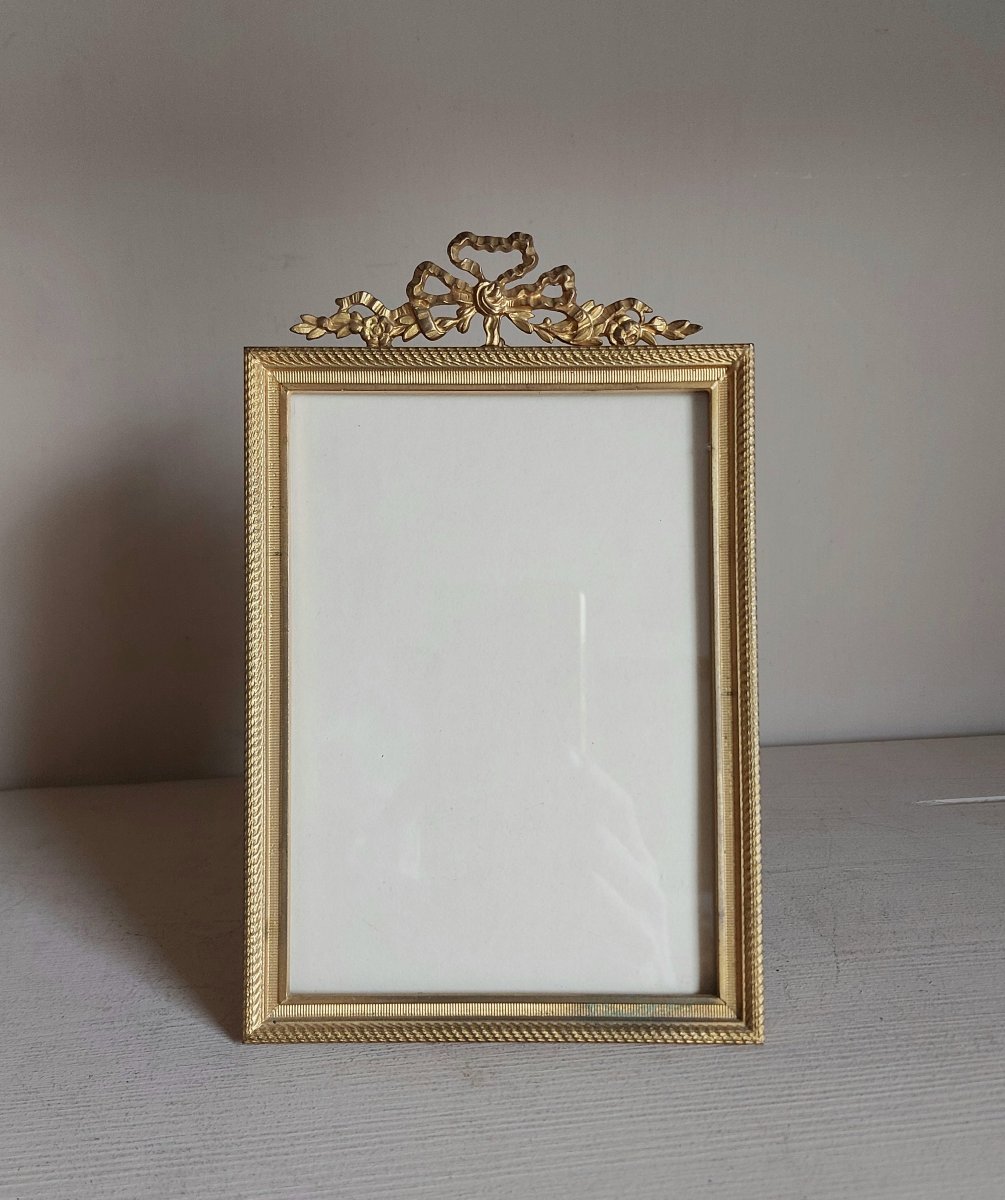 Louis XVI-style Gilded Bronze Photo Frame 
