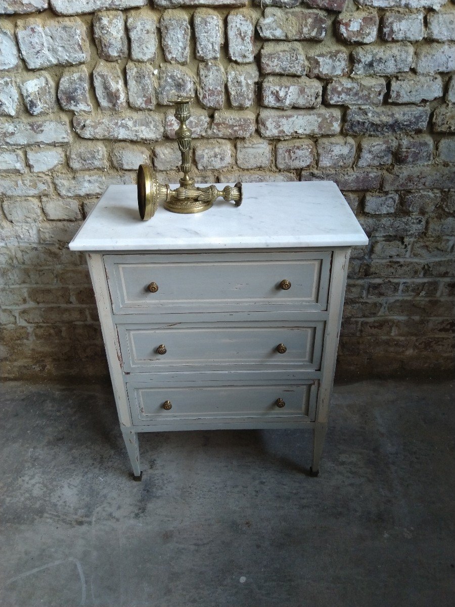 Small Louis XVI Lacquered Commode From The Beginning XIX-photo-3