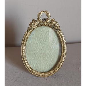 Small Photo Holder Frame In Gilt Bronze 