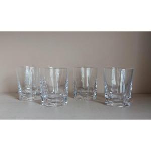 4 Sèvres Crystal Whisky Glasses 