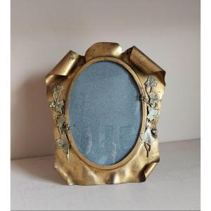 Cadre photo à verre bombé XIXème siècle 