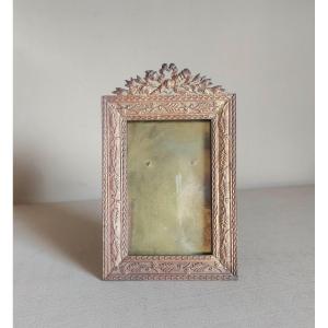 Cadre porte photo en bronze doré