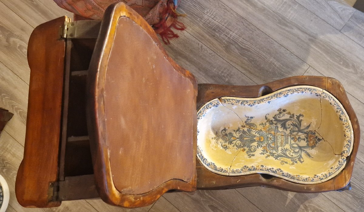 Wooden Bidet Chair With Original Bidet, Stamped Jean-baptiste Lerouge Jme-photo-3