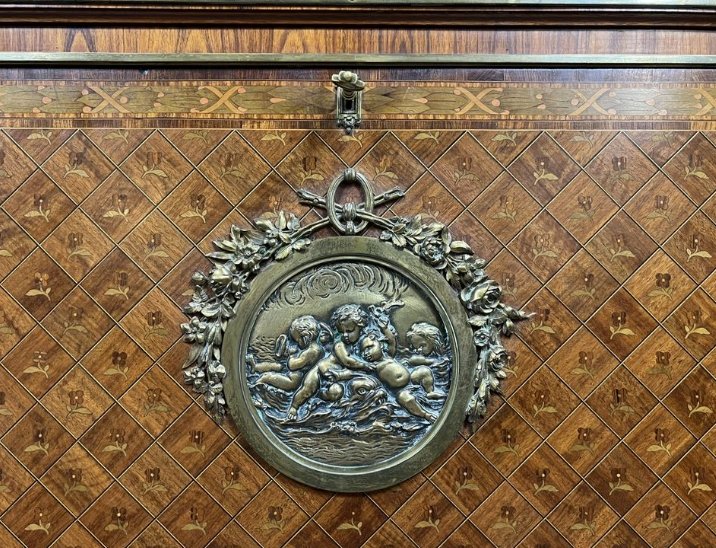Secrétaire De Style Louis XVI En Marqueterie De Bois Précieux-photo-3
