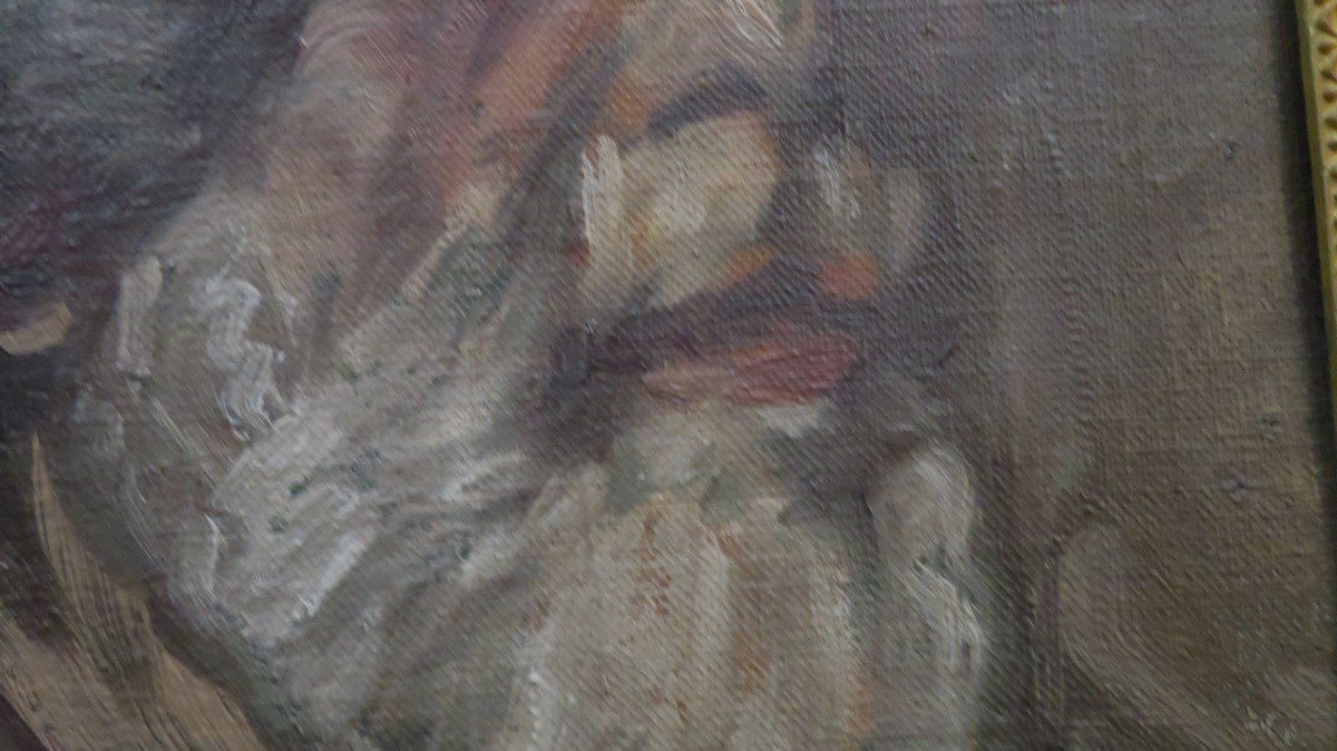 Ancien Tableau Portrait Autoportrait Par Godien  Peintre De L Ecole Lyonnaise XIXe XXe-photo-1