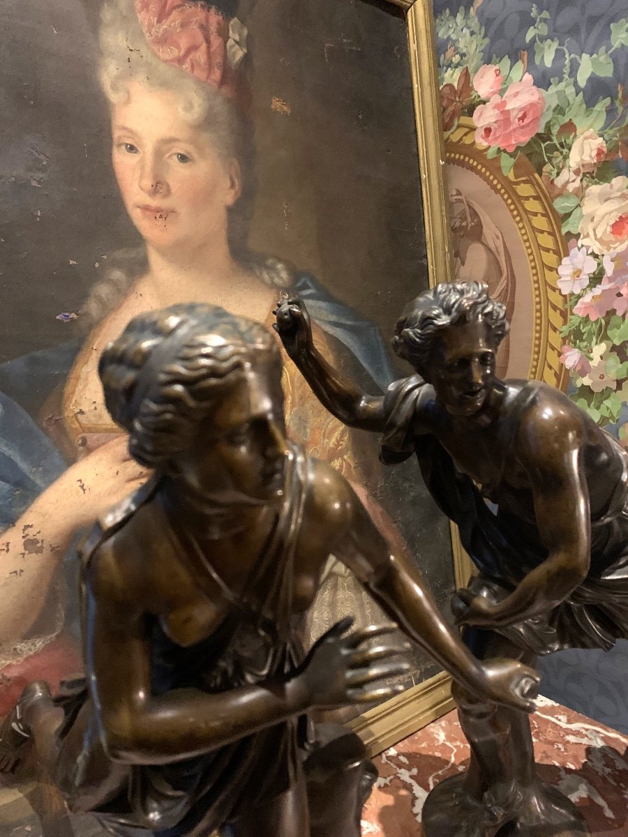 2 Nineteenth Bronzes Fontes De Barbedienne Allegory Of Sport Atalanta Hippomene-photo-4