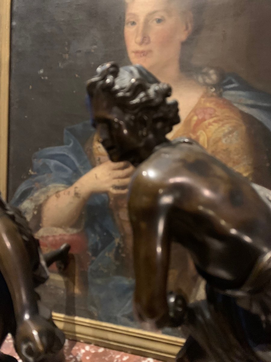 2 Nineteenth Bronzes Fontes De Barbedienne Allegory Of Sport Atalanta Hippomene-photo-3