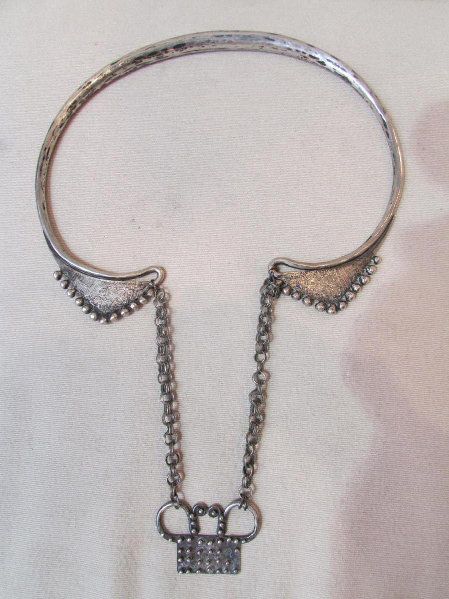 Sterling Silver Necklace Ethnic Far East Cambodia? Debut Twentieth Epoque