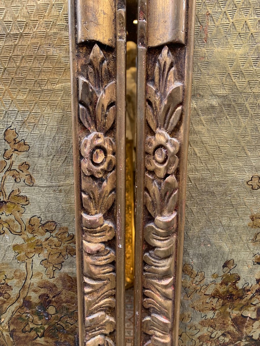 Paire De Panneaux Peints Sur Cuir Cordoue ? Encadrés Fauconniers St Renaissance -photo-5