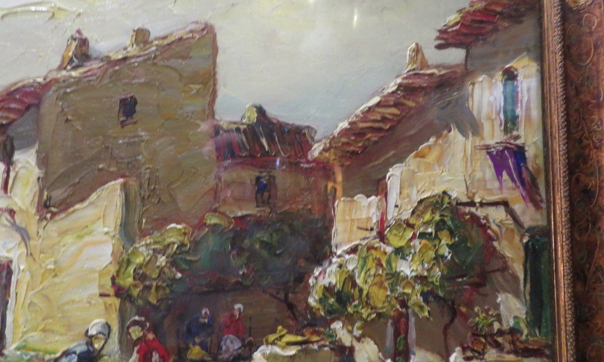  Tableau école Avignon Huile / Bois  Joseph Hurard Rue Des Peintres Villeneuve Les  Vers 1940-photo-4