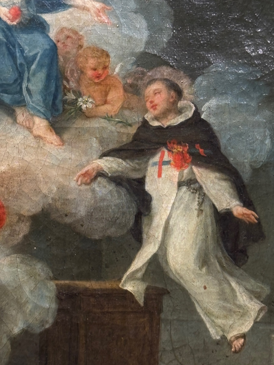 L ascension de saint Dominique huile sur toile XVII e ordre dominicain tableau religieux -photo-2