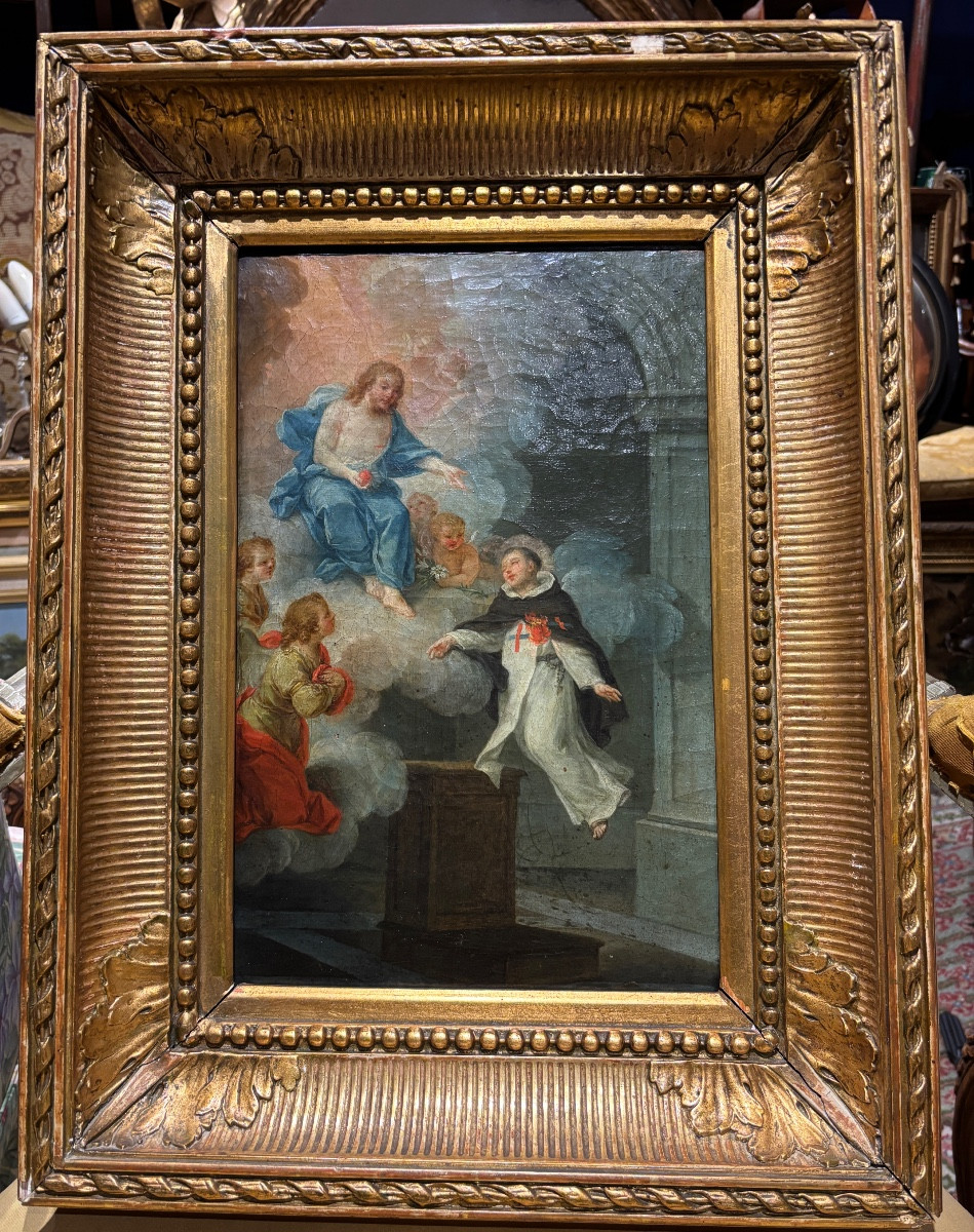 L ascension de saint Dominique huile sur toile XVII e ordre dominicain tableau religieux 