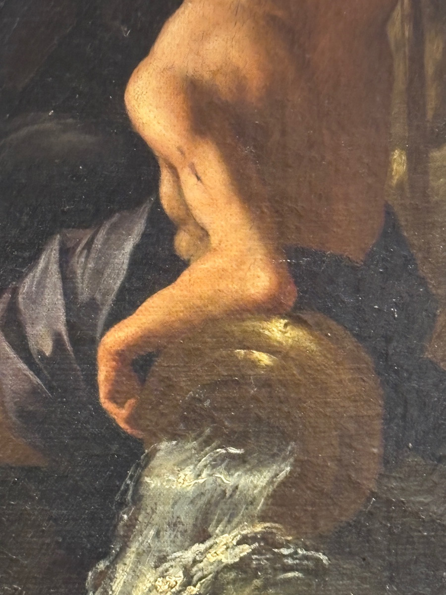 Tableau XVIIe huile sur toile école française les métamorphoses d Ovide apollon et daphné -photo-1