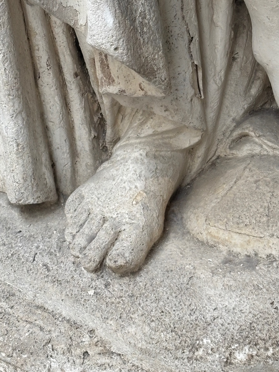 Grande statue en plâtre XIXe à l antique porteuse d eau déesse romaine -photo-2