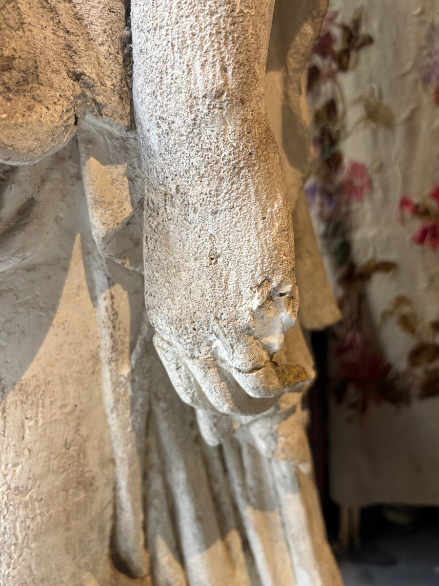 Grande statue en plâtre XIXe à l antique porteuse d eau déesse romaine -photo-2