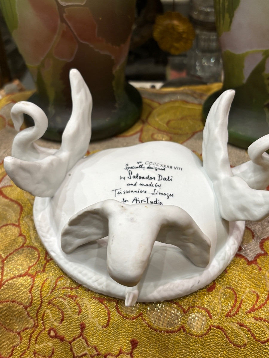 Salvador Dali Biscuit Sculpture Of Swans For Air India Aviation By Teissonnière, Limoges -photo-3