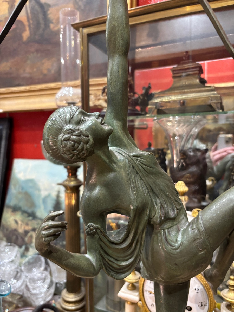 Bronze Art Deco Bow Dancer By Faguays -photo-2