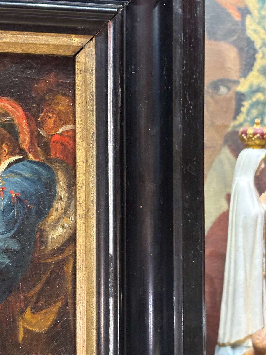 Painting After Spada, A Lively Genre Scene Of Renaissance Musicians On Canvas-photo-1