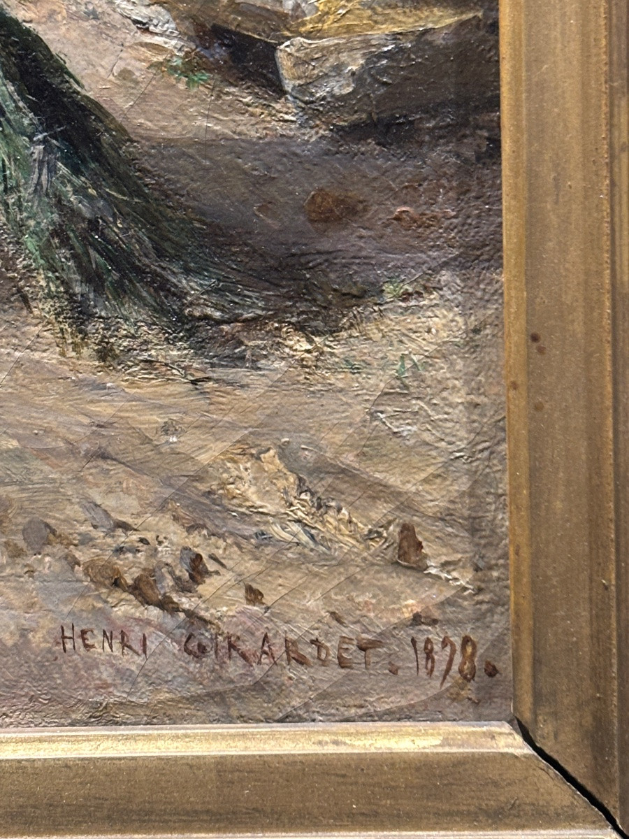 Henri Girardet les bretonnes et la procession Bretagne 1878 huile sur toile -photo-3