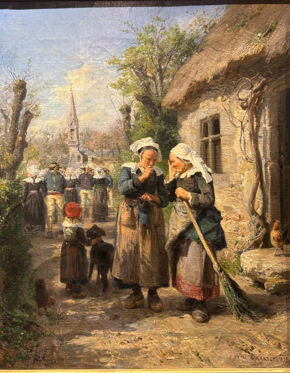 Henri Girardet les bretonnes et la procession Bretagne 1878 huile sur toile 