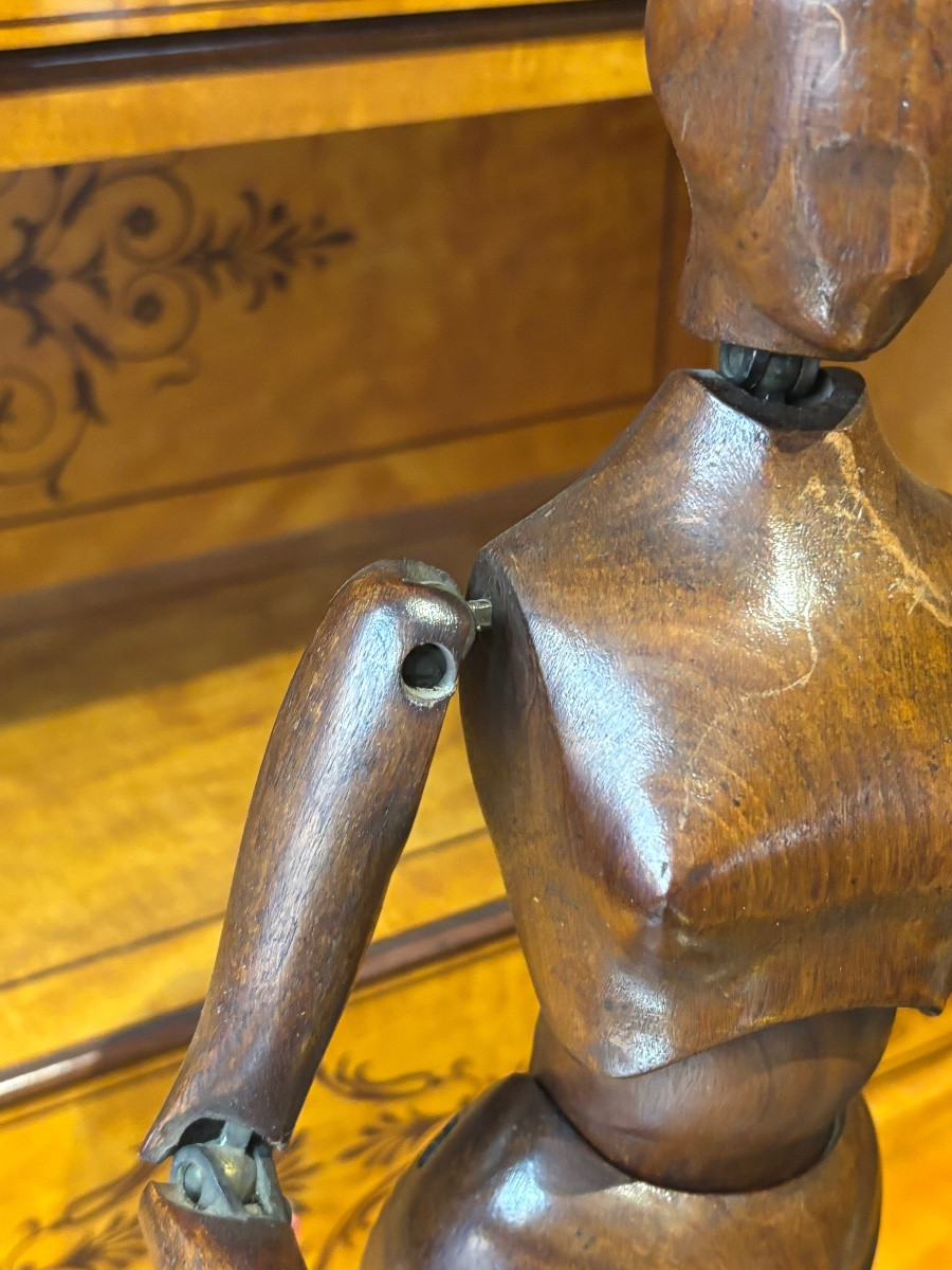 Mannequin d artiste epoque XIXe articulé système d articulation laiton avec support -photo-2