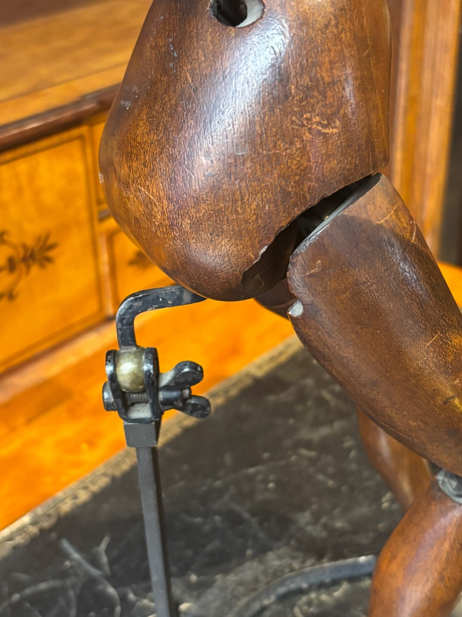 Mannequin d artiste epoque XIXe articulé système d articulation laiton avec support -photo-6