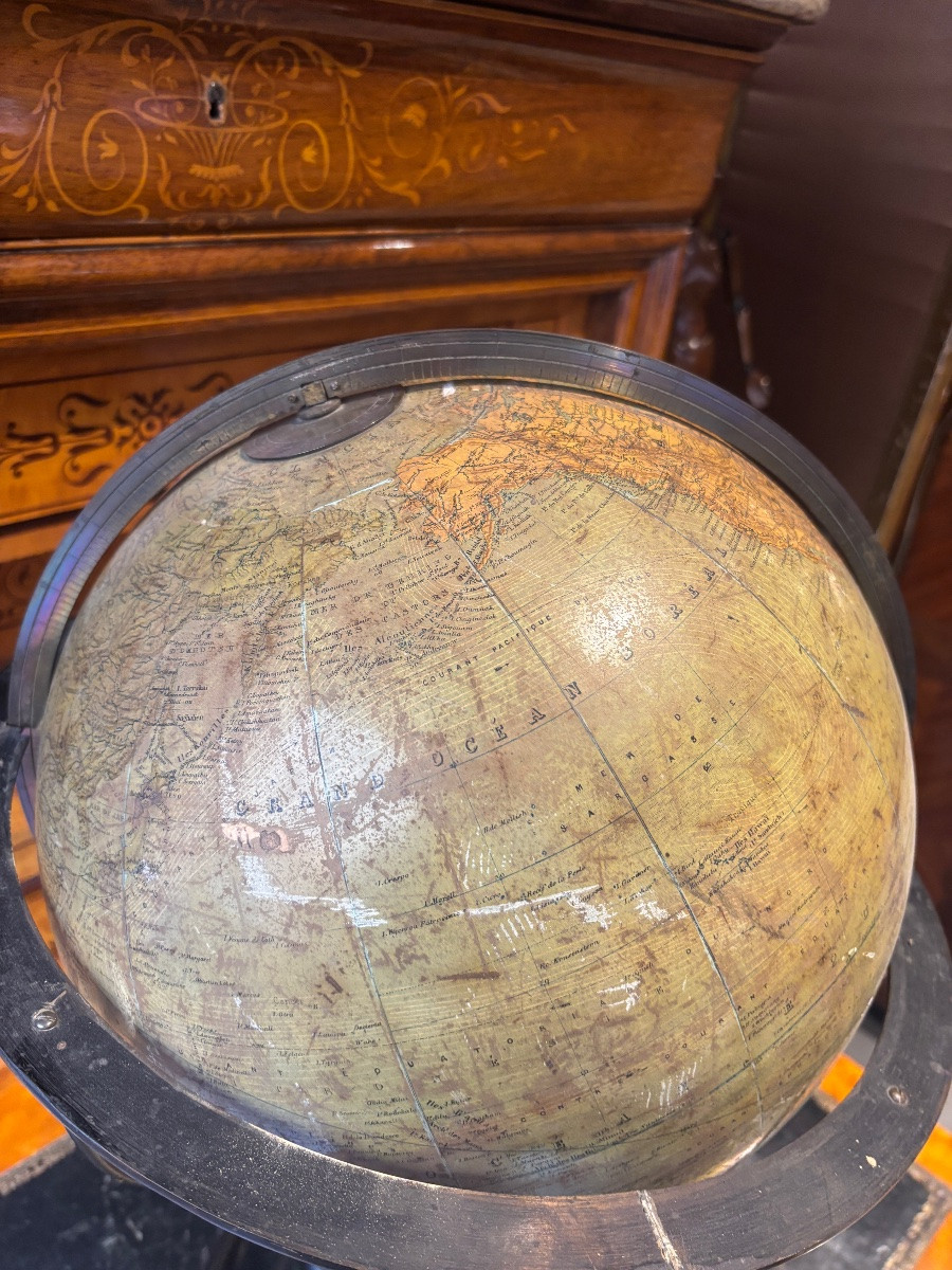 Périgot Large 19th Century Globe World Map-photo-2