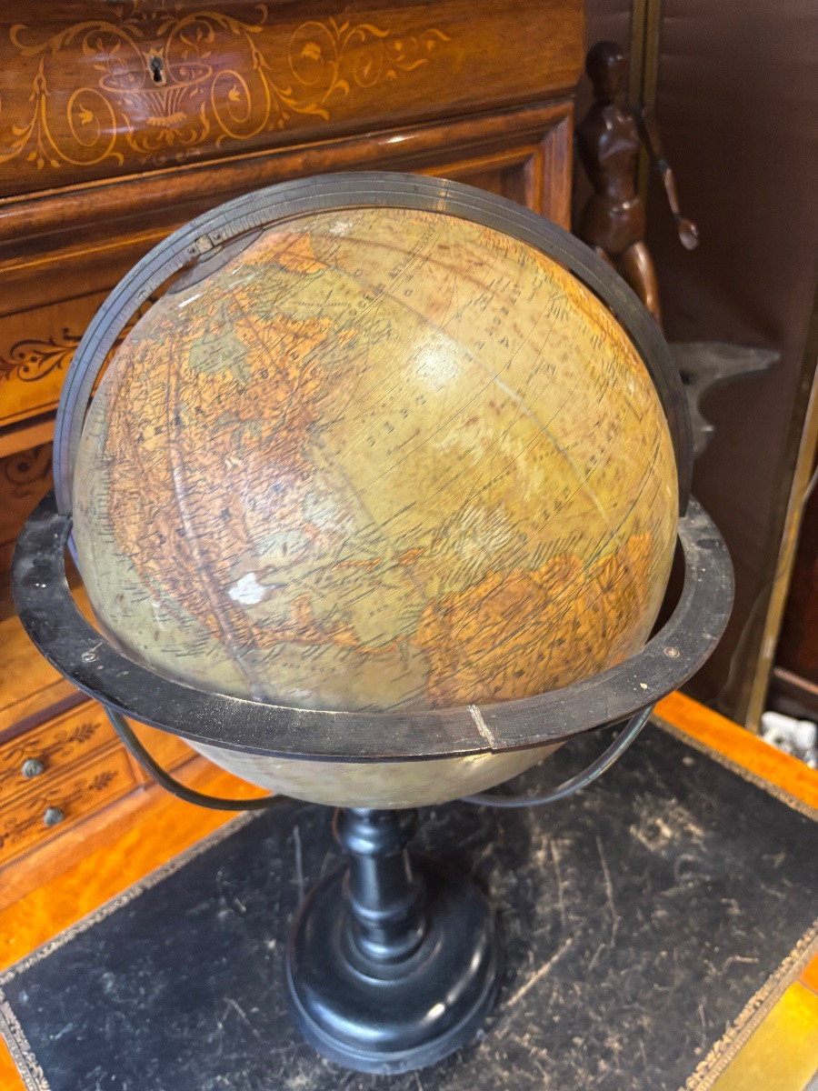 Périgot Large 19th Century Globe World Map-photo-4