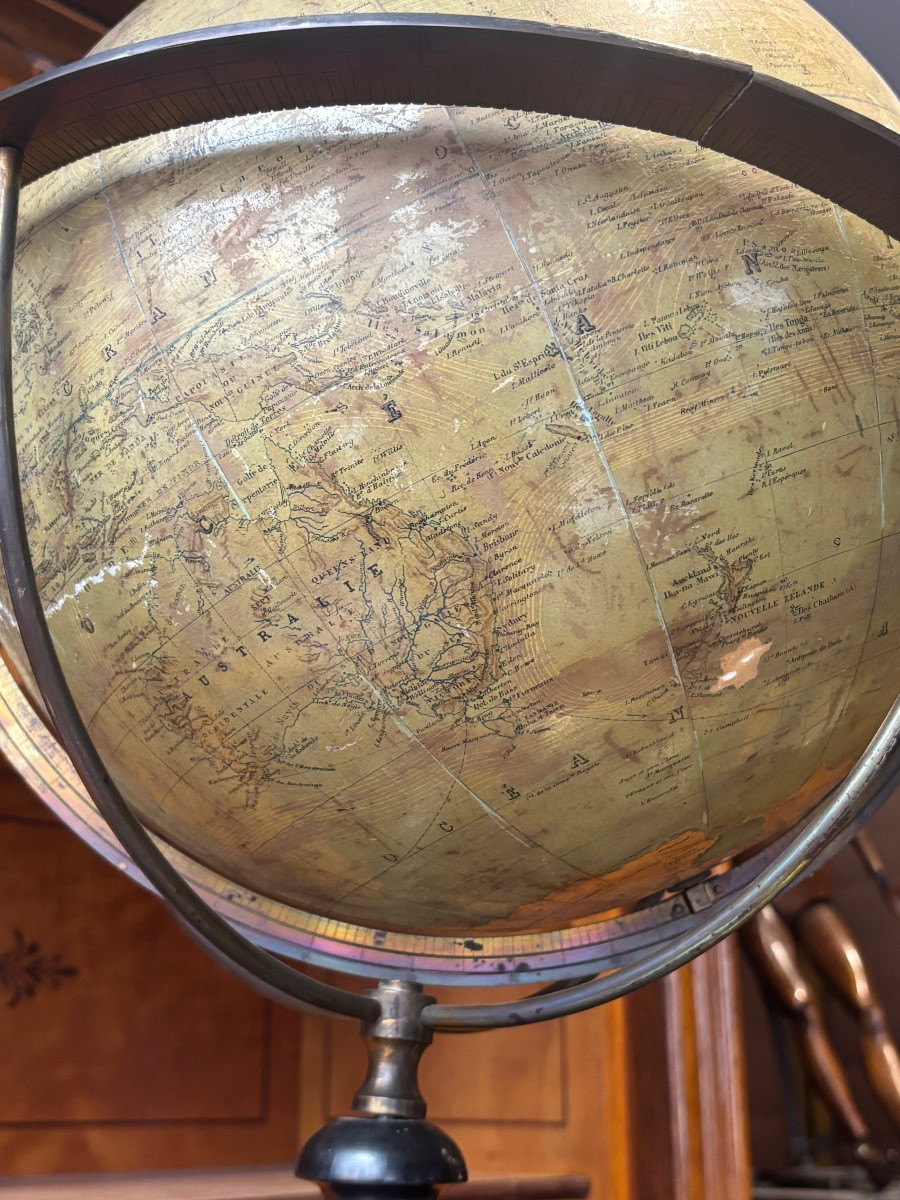Périgot Large 19th Century Globe World Map-photo-3