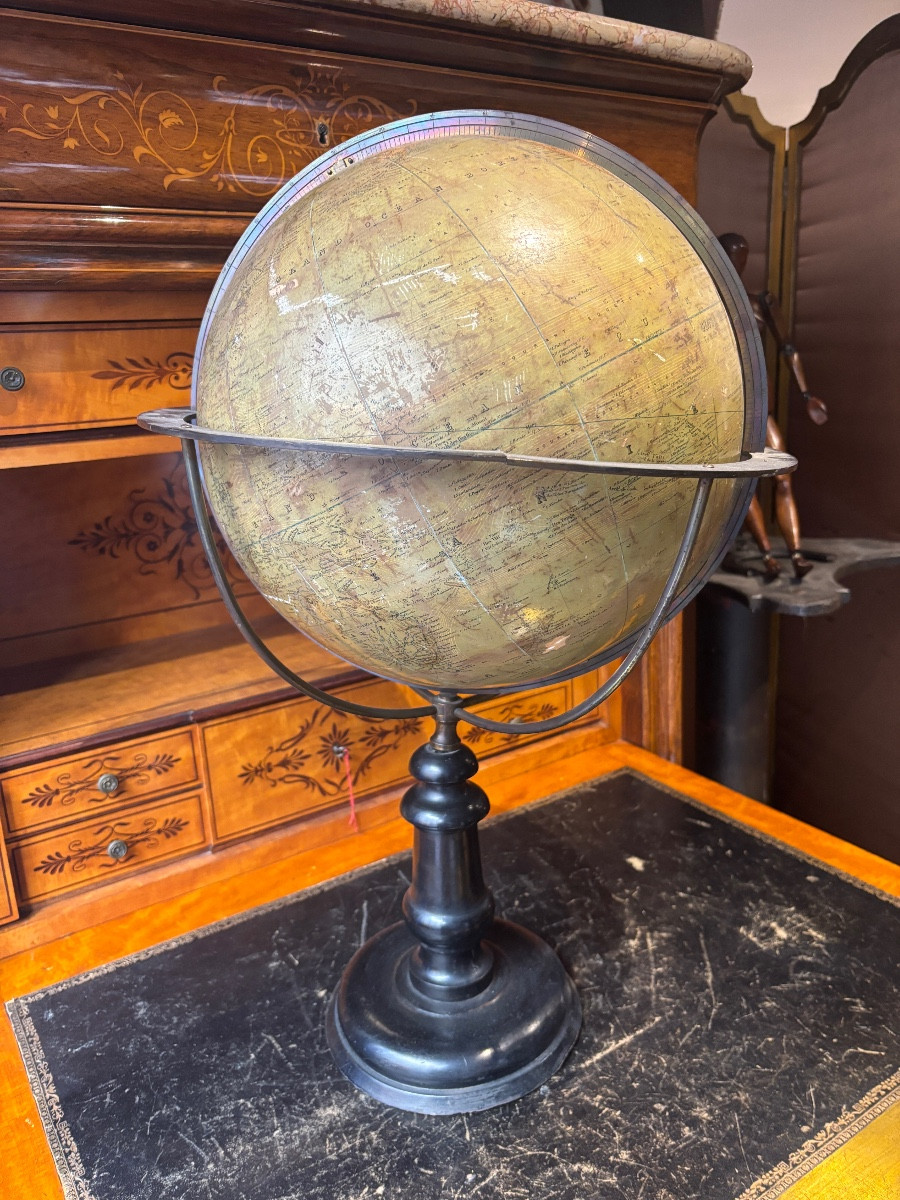 Périgot Large 19th Century Globe World Map