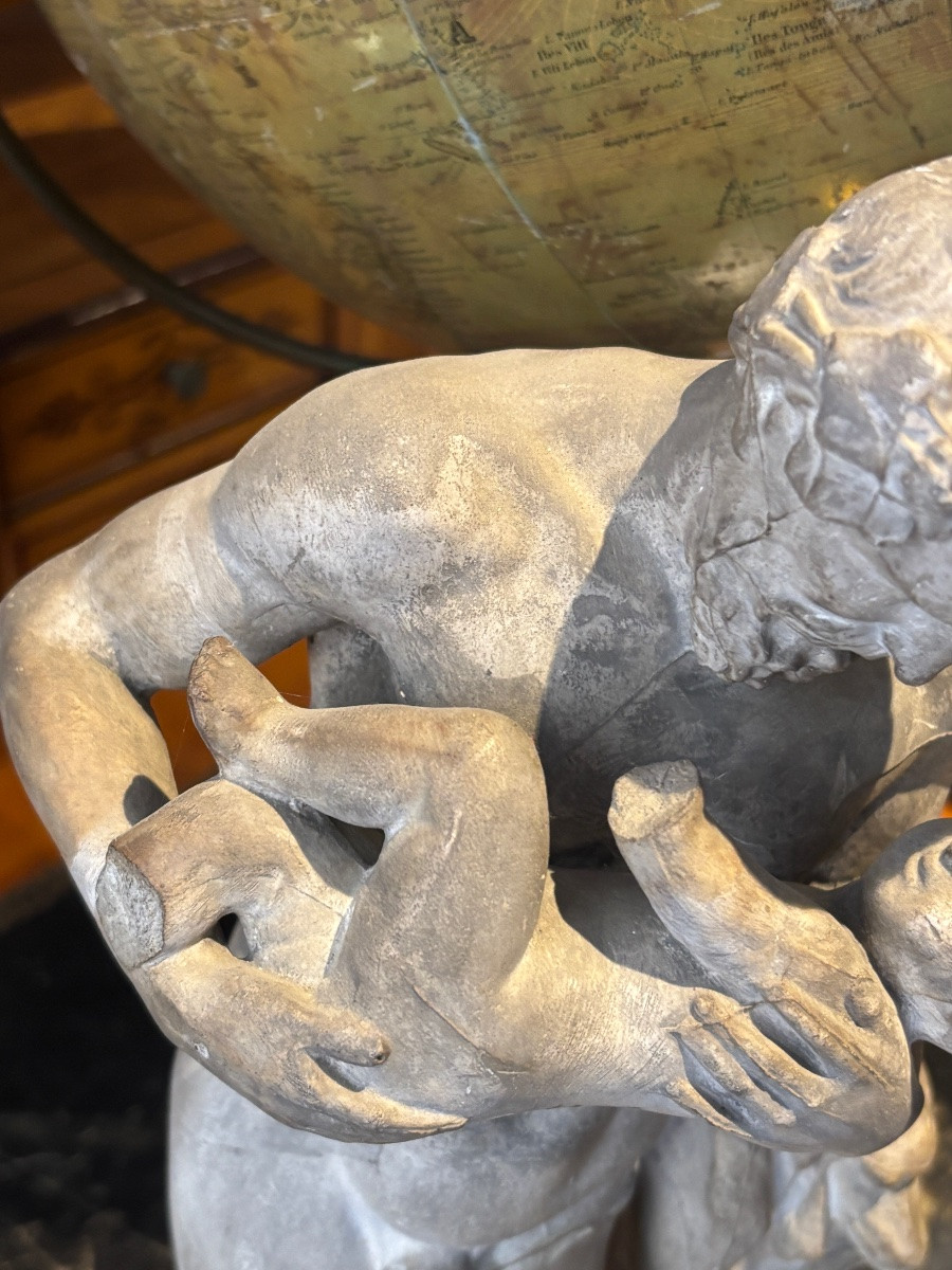 Silene et dionysos sculpture en platre epoque XIXe mythologie grecque -photo-3