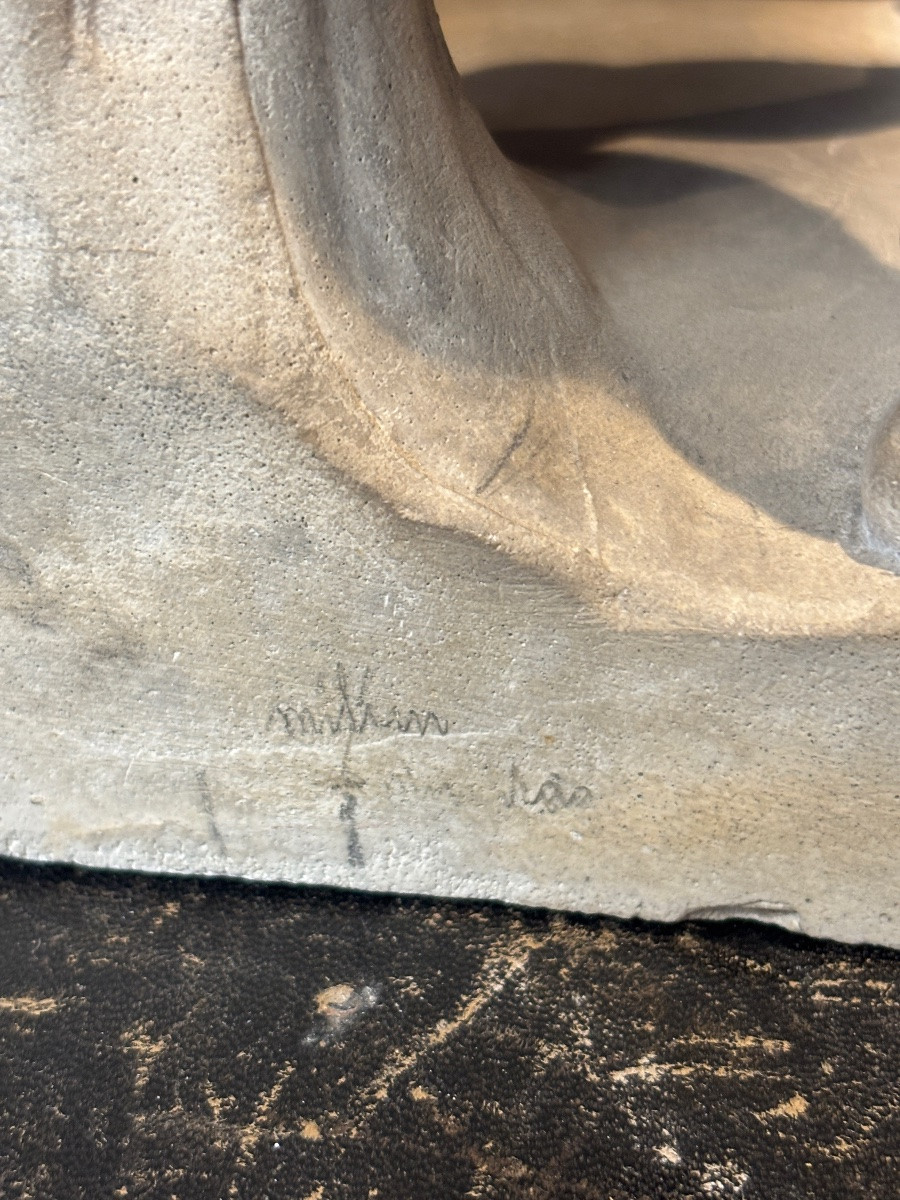 Silene et dionysos sculpture en platre epoque XIXe mythologie grecque -photo-4