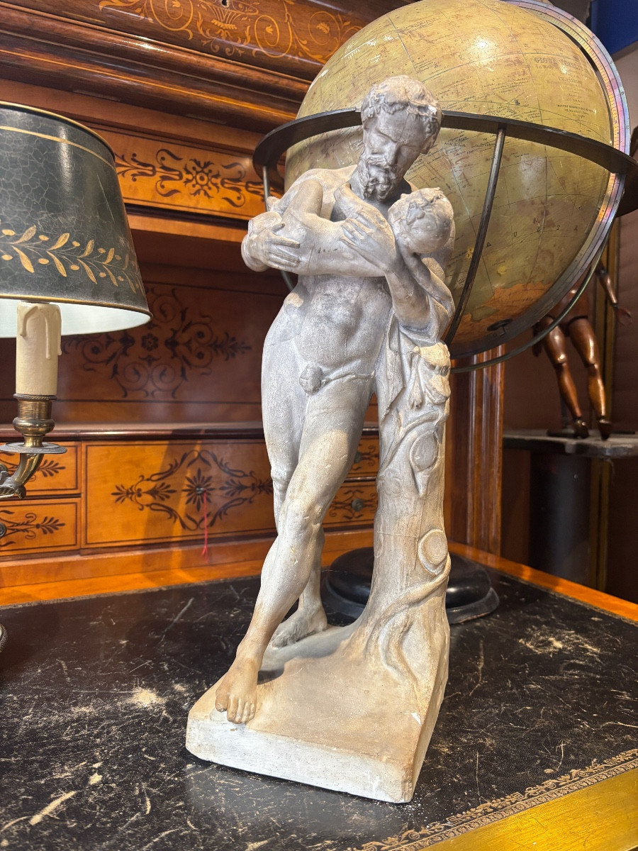 Silene et dionysos sculpture en platre epoque XIXe mythologie grecque 