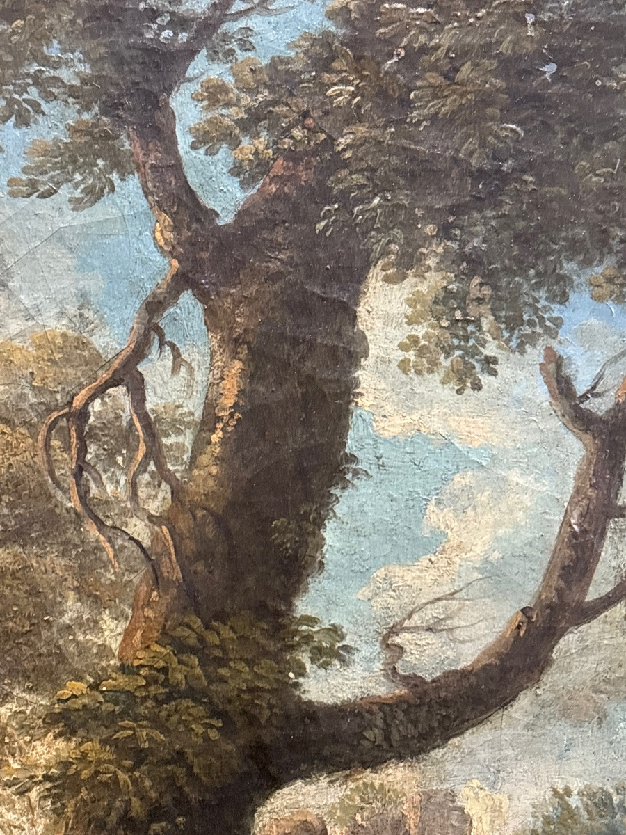 La Bohémienne Diseuse De Bonne Aventure Oil On Canvas 18th Century Piper-photo-1