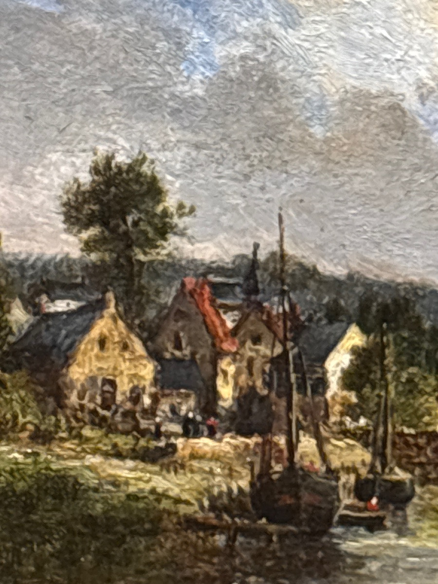 Tableau Marine XIX E Oil On Mahogany Louis Watelin-photo-3