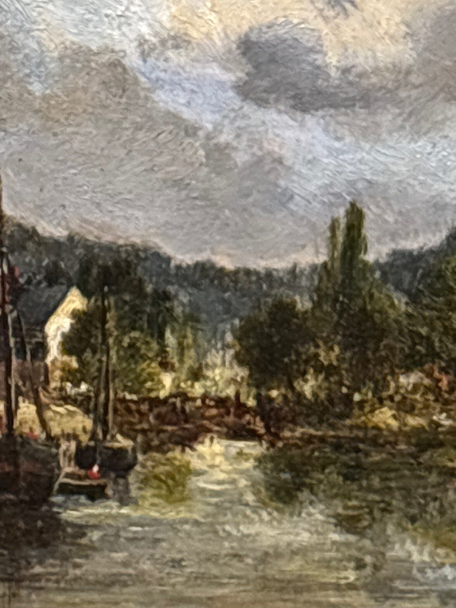 Tableau Marine XIX E Oil On Mahogany Louis Watelin-photo-4