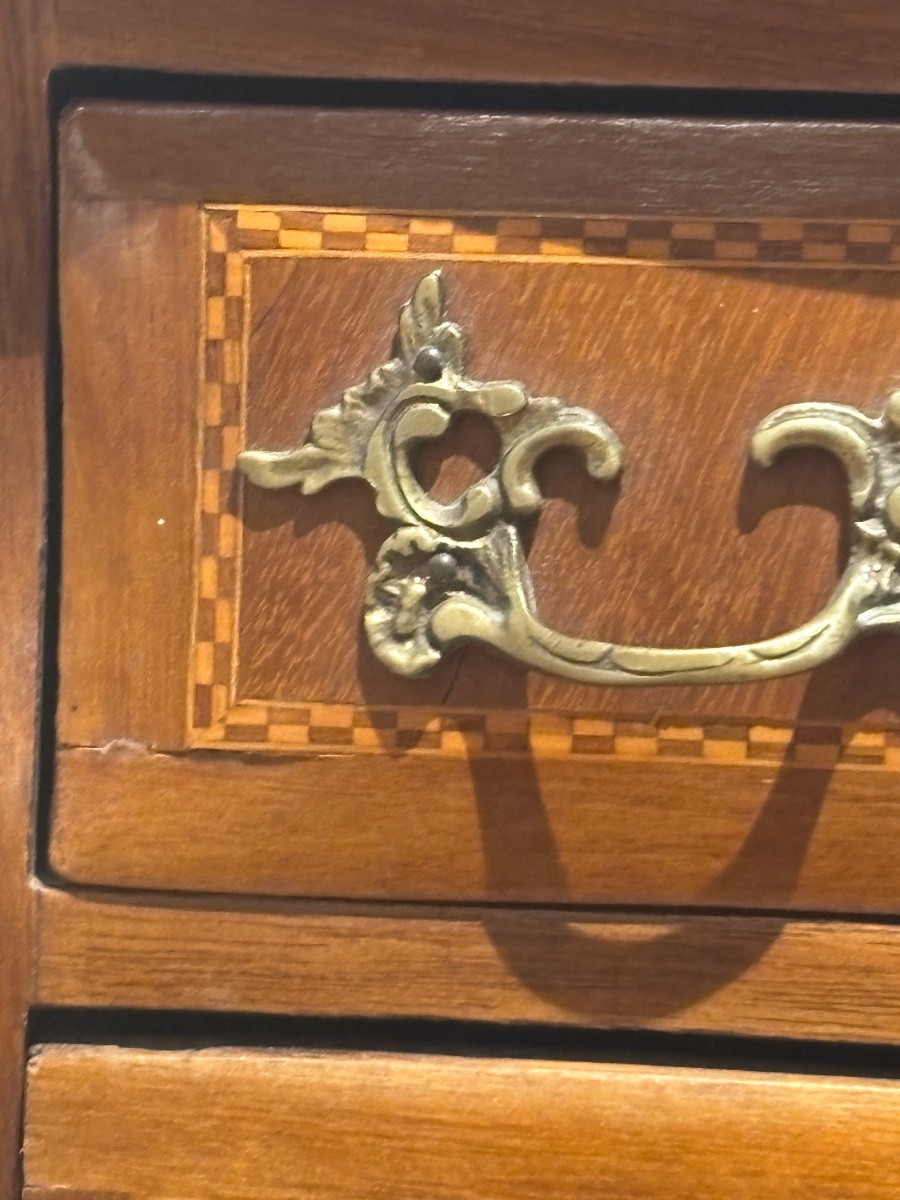 Antique Lxv Style Marquetry Master's Commode Tombeau, Circa 1900-photo-2