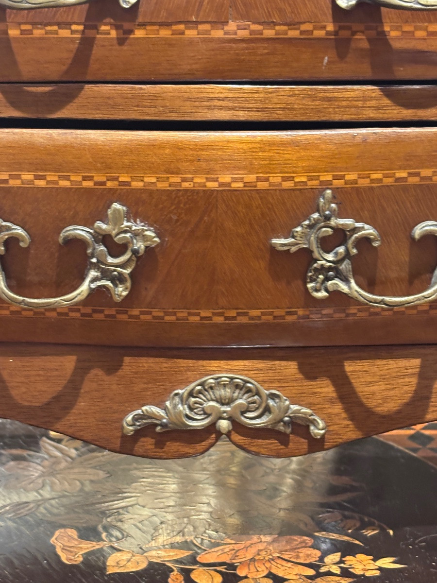 Antique Lxv Style Marquetry Master's Commode Tombeau, Circa 1900-photo-3