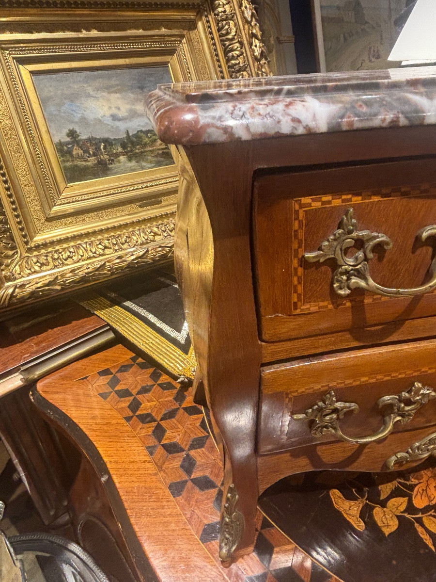 Antique Lxv Style Marquetry Master's Commode Tombeau, Circa 1900-photo-1